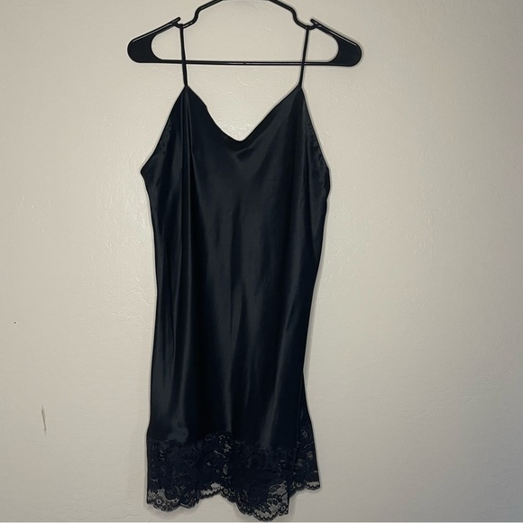 Vintage Calvin Klein Black Mini Slip Dress - Picture 2 of 5